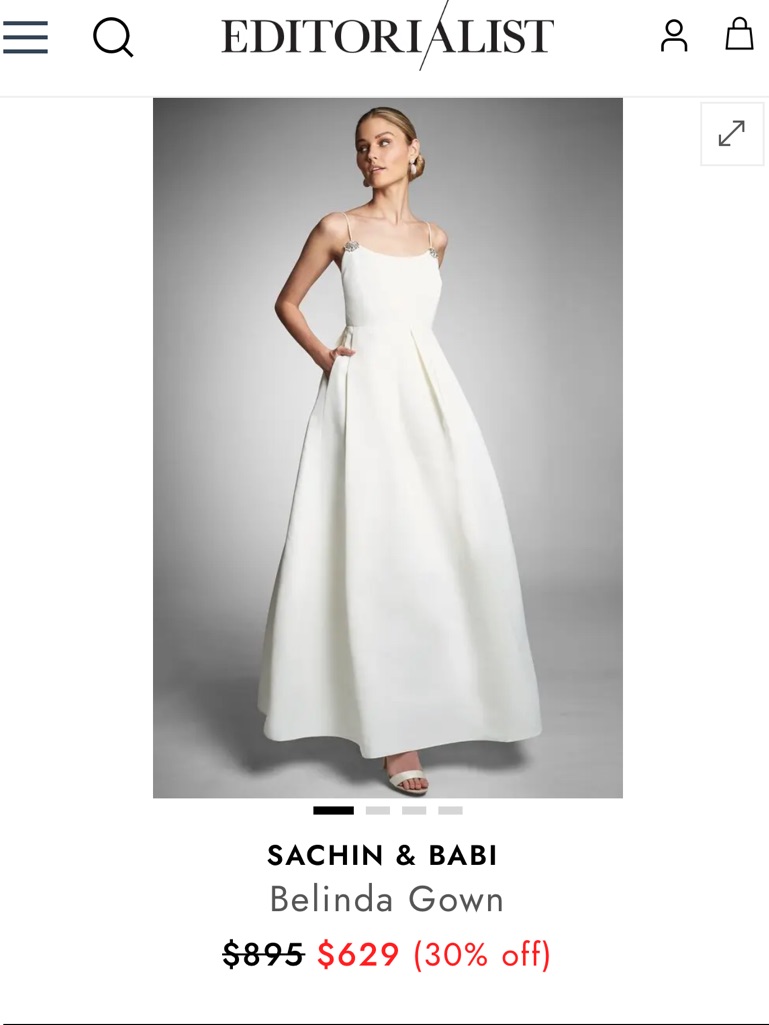 Sachin + Babi Belinda Gown - White